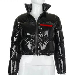 Womens Down Parkas Jacket Puffer Warm Windbreaker Coat Short Style For Lady Slim Jackets Winter Outwears With Letters Budge S-2XL212L