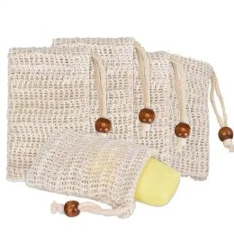 Natural Exfoliating Mesh Soap Saver Brush Sisal Bag Pouch Holder For Shower Bath Foaming And Drying LL