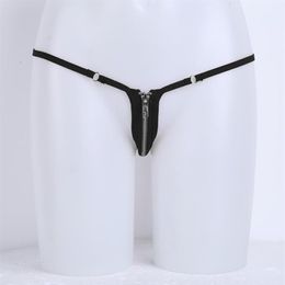 Women Micro Crotch Thongs Briefs Lingerie Underpants Stretchy Open Zipper G-Strings Underwear Ladies Sexy Erotic Sex Panties Women260y