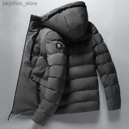 DIMI Mens Solid Down Coats M-4Xl Fashion Winter Jacket Men Hoodied Parka Warm Windproof Coat Male Thicken Zipper Warm Jackets Q230823
