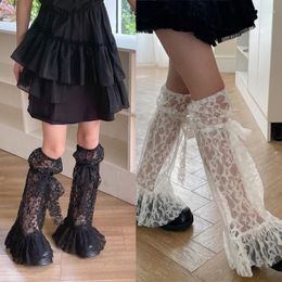 Women Socks Star Lolita Girls Summer Thin Boot Stockings Japanese Style Lady Sweet Lace Trim Long Cover Sleeves