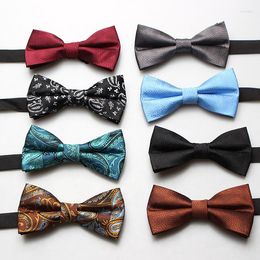 Bow Ties Linbaiway Paisley Floral Print Bowties For Wedding Mens Fashion Business Neck Neckwear Tuxedos Bowtie Male Cravat