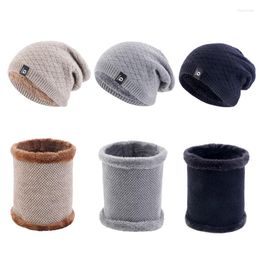 Berets Winter 2pcs Ski Cap And Scarf Set Skullies Beanies For Men Women Wool Necks Caps Gorras Bonnet Warm Baggy Hats Knitted Hat