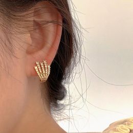 Stud Earrings 2023 Design Korean Zircon Tree Shaped Silver Needle Personality For Girls Jewelry.