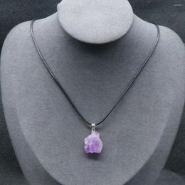 Charms Charming Amethyst Pendant Natural Semi Precious Stone Irregular Shape Crystal Necklace Jewellery Accessories DIY Gift