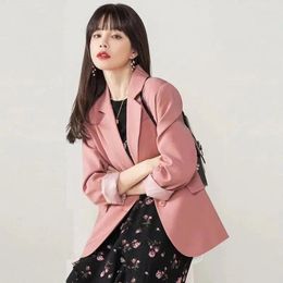 Women's Suits Top Suit Coat Female Spring And Autumn Small Stature Pink