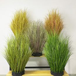 Decorative Flowers 5Pcs/Lot Green Artificial Onion Grass Bunch Plastic Reed Plants Fake Flower Arrangement Garden Balcony Home Wedding