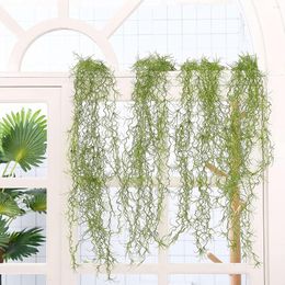 Decorative Flowers 12 Forks Artificial Wall Hanging Plant Fake Spanish Moss Wholesale Plastic High-quality Plants Vine Home Garland