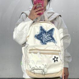 Backpacks Y2K Korean Kawaii Book Bag Cute Star School Girl Backpack Student Bags Schoolbag Girls Travel Ladies Teenage for Women 230823