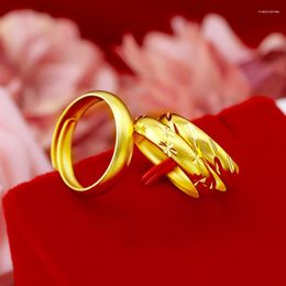 Wedding Rings 3 Styles African Gold Engagement Ring For Men Women Jewellery Pure Colour Couple Set Bride Bands Anillos Homme