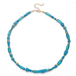 Chains Design Boho Style Sweet Acrylic Forte Beads Gold Plated Disc Bead Chocker Necklace For Women Wholesale Necklaces
