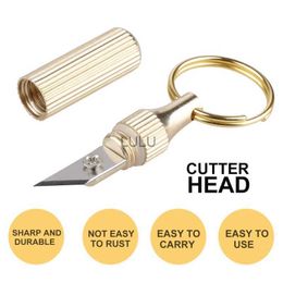 Creative Brass Knife Portable Mini Knife Multi-function Car Keychain Small Pendant Unpacking Express Out of The Box HKD230810