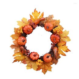 Decorative Flowers Autumn Colorful Artificial Pumpkin Leaves Wall Hanging Garland House Halloween Christmas Decoration Diy Wedding