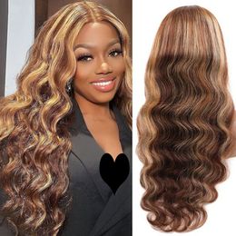 Highlight 13x6 Lace Front Wig Highlight Wig Human Hair Wet and Wavy Lace Frontal Wig Human Hair Body Wave Lace Front Wig