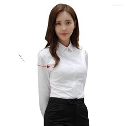 Women's Blouses Summer Professional Dress Shirt Women Fashion Short Sleeved Slim Fit Womens White Button Anti Glare Tops Work Clothes