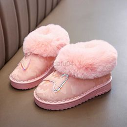 Boots Winter Boots For Girls Children Snow Boots Kids Baby Girls Shoes Plush Warm Shoes Casual Soft Non-slip Boys Martin Cotton Boots L0824