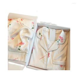 Women's Sleepwear Rayon Pyjamas For Women Pyjama Pants Sexy Flower Print Nighty Full Sleeve T-Shirt Long Homewear Cosy Big Size Cute Kawaii