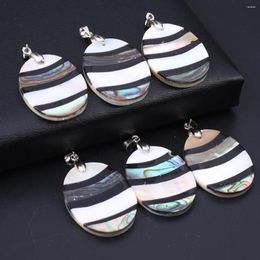 Pendant Necklaces Natural FreshWater Shell Splicing Oval Exquisite Charms For Jewelry Making DIY Personality Bracelet Necklace Accessories