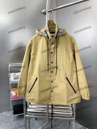 xinxinbuy Men designer Coat Jacket WINDBREAKER letter print long sleeve women Grey Black white khaki blue S-XL