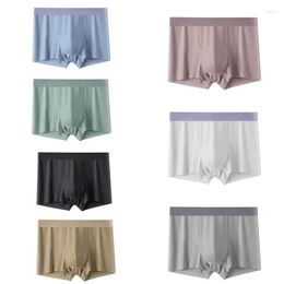 Underpants Men Underwear 4XL Ice Silk Flat Corner Summer Thin Breathable Transparent Quadrangle Pants Traceless Shorts Men's Length Sissy