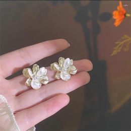 Dangle Earrings 2023 Fashion Trend Unique Design Elegant Delicate Exaggerated Pearl Flower Women Jewellery Party Gifts Wholesale