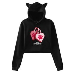 Women's Hoodies Sweatshirts Kep1er Hoodie Crop top Pullovers Printing Musical Groups for Girls Cat Ear Youth Streetwear Clothes Casual 230823