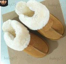 Slippers Winter Warm Genuine Leather Suede Cotton Slippers Men Women Cow-Split Slipper Boots Snow Boots Designer Indoor Cotton Slippers babiq05