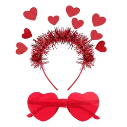 Sunglasses Heart Headband Valentine's Day Hair Hoops Sequined Eyeglasses Headdress Headwear Party