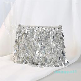 Duffel Bags Vintage Silver Hand-beaded Sequin Bag On The Korean Women's Edition Clown Clutch