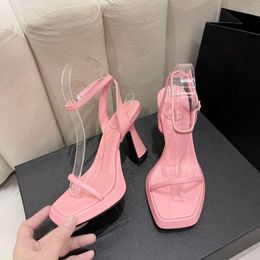 Sandals 2023 Womans Pink Ladies Platform High Heels Sandalias Shoes For Women Bluckle Summer Casual Black Beach White