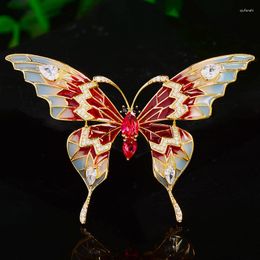 Brooches Colourful Enamel Pin Lovely Butterfly For Women Luxury Zircon Insect Animal Corsage Suit Sweater Jacket Accessories Gift