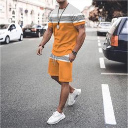 Men's Tracksuits Summer Tracksuit T Shirt Man Creativity Tops Sportswear Men Sets Short Outfits Male Causal O-neck Harajuku C248L