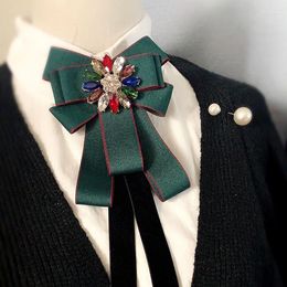 Bow Ties Korean Women's Tie Luxury Rhinestone College Style Suits Coat Accessories Necktie Flight Attendant Bank El Collar Flowers