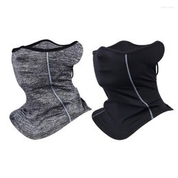 Scarves L5YA Face Cover Woman Sunscreen Riding Mask Neck Protector Sunproof Anti-UV Cold Feeling Ear Scarf Veil