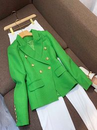 June Lips 2023 All-Match Dusty Pusty Green Blue Blazer Blazer Blazer Blazer Bottoni in oro femminile Blazer Blazer XS-5XL X0823 361