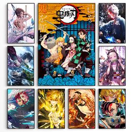 Paintings Anime Demon Slayer Classic Canvas Painting Anime Character Poster HD Wall Art Picture for Modern Home Children's Room Decoration 230823