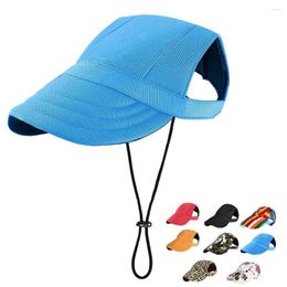 Dog Apparel Baseball Cap Adjustable Outdoor Sport Sun Protection Pet Hat Visor Sunbonnet Outfit With Ear Holes For Dogs