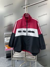 xinxinbuy Men designer Coat Jacket WINDBREAKER Panelled letter print long sleeve women Grey Black white khaki red S-XL