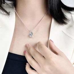 Chains Y2k Irregular Necklace Simple Drawstring Clavicle Chain Short Choker Pendant Necklaces For Women Girls Party Jewellery