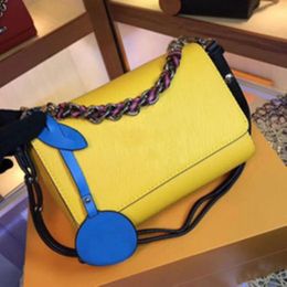 Women Designers Chain Bags Rotating Button Wave Pattern Satchel Luxury Water Ripple Real Leather Totes Crossbody Shoulder Bag Purse Messenge