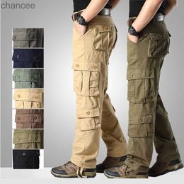 Plus Size 44 Spring Autumn Mens Cotton Cargo Pants Men Multi Pockets Military Tactical Trousers Outdoor Casual Jogger Pants MaleLF20230824.