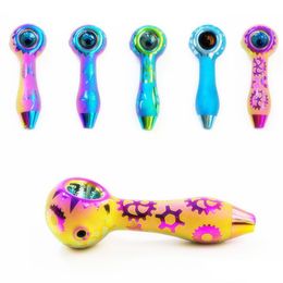 Smoking Pipes Cool Colorf More Pattern Thick Glass Portable Design Spoon Bowl Dry Herb Tobacco Philtre Bong Handpipe Handmade Oil Rig Dhjtv