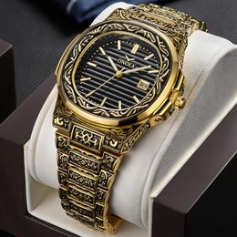 2022NEW ONOLA designer quartz watch men 2019 unique gift wristwatch waterproof fashion casual Vintage golden classic luxury watch 2815