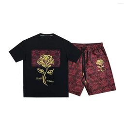 Men's Tracksuits 2023 Luxury Summer Sportswear T-shirt Shorts 2-piece Retro Set Fashion Clothing Street 2d Letter Printed Pattern