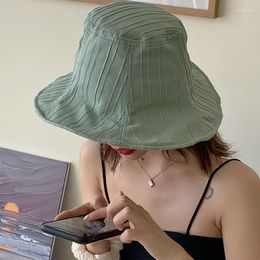 Berets Japanese Style Women Sun Bucket Hat Summer Autumn Thin Basin For Panama Cap