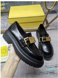 Women Designer Loafers Dress Shoes New Fashion Platform Sole Black White Casual Leather Shoe Sneakers Classic Loafer with Metal Letters