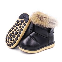 Boots Baby Kids 2022 Winter Boots Girls Boys Snow Boots Warm Plush Rabbit Fur Children Winter Boots for Baby Girls Baby Boys Shoes L0824