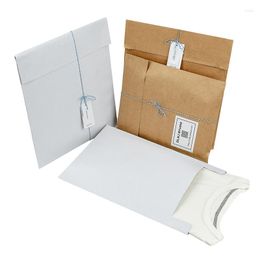 Savo regalo Kraft Paper Packaging Baglatura Busta Bianca Busta Marrone T-shirt Express Package Autodesivo 25PC/Set