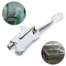 Bathroom Sink Faucets 1/ 2'' Floor Foot Pedal Control Switch Tap Valve Copper Faucet Basin Single Cold Water Els