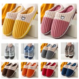 men women Slippers cotton shoes Yellow orange Men's women's cotton shoes Indoor warm cotton slippers eur 36-45